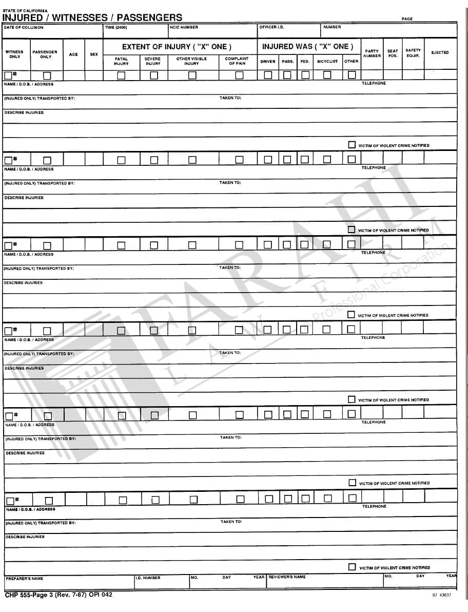 How to Read a California Accident Police Report Personal Injury and