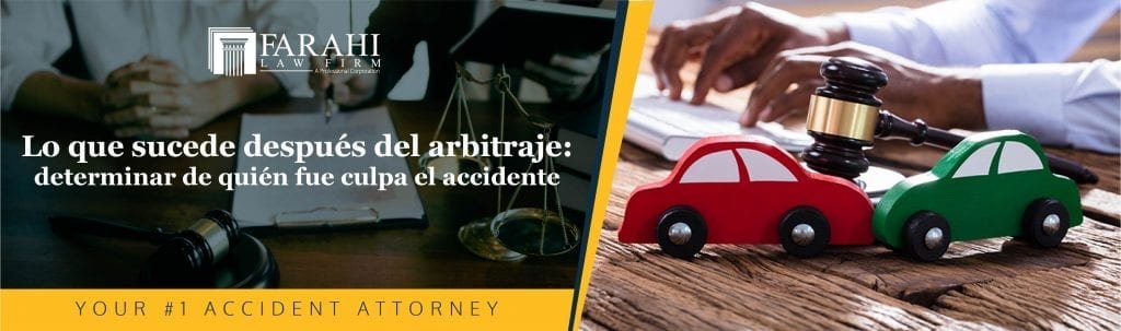Qué sucede después del arbitraje: determinar quién tuvo la culpa en un accidente de coche