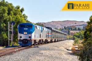 Amtrak train in Fresno