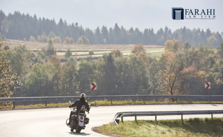 Rider on the scenic motorcycle routes of Napa Valley, cruising along the picturesque Silverado Trail