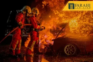 vehicle caught fire