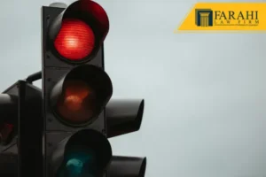 Close-up image of a red traffic light