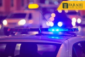 Police car lights night