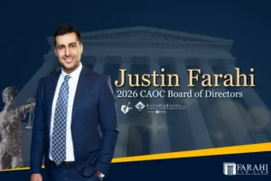 Attorney Justin Farahi Re Elected To 2026 CAOC Board Of Directors